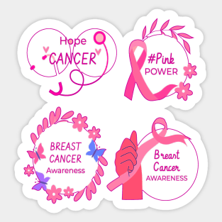 In October We Wear Pink Breast Cancer Awareness Survivor Sticker